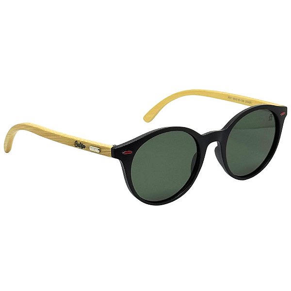 Óculos de Sol Italia Wood Polarizado - Verde C/ Preto