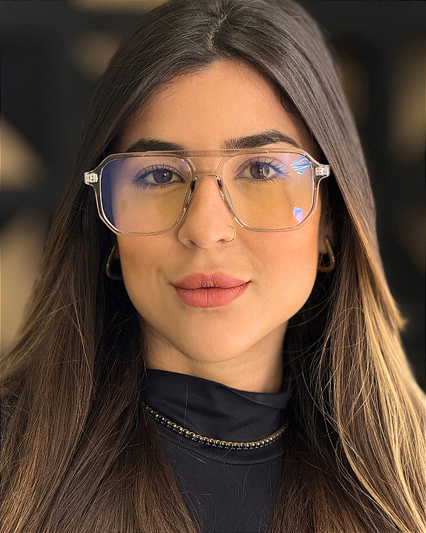 Óculos Aviador Monaco - Fumê e Cristal Degradê (Anti Blue)