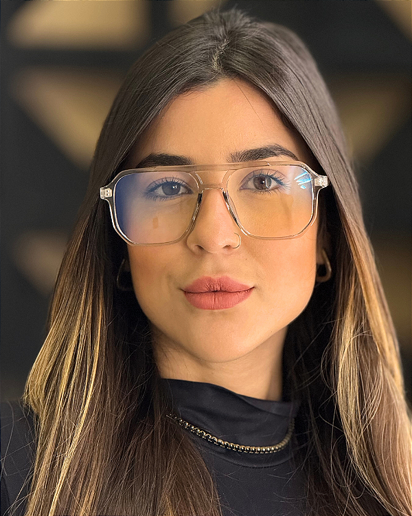 Óculos Aviador Monaco - Fumê  (Anti Blue)