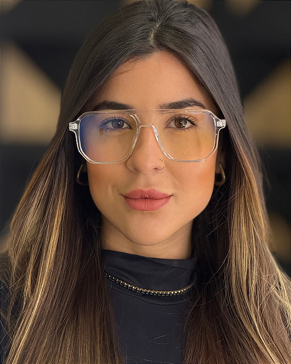 Óculos Aviador Monaco - Cristal (Anti Blue)