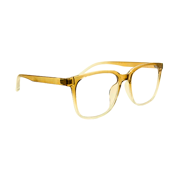 Óculos Quadrado Ely - Marrom e Cristal (Anti Blue)