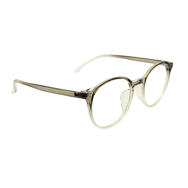 Óculos Redondo Vibes - Cinza e Cristal (Anti Blue)