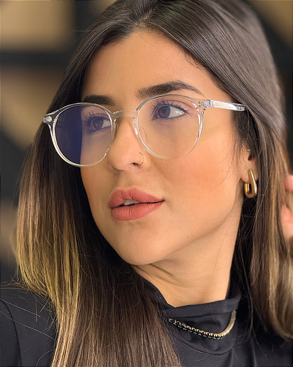 Óculos Redondo Vibes - Fumê C/ Cristal