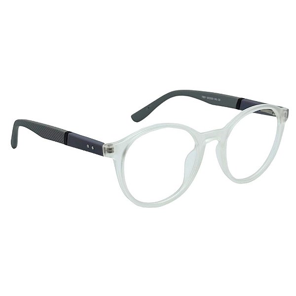 Óculos Redondo Dany - Transparente Fosco C/ Cinza