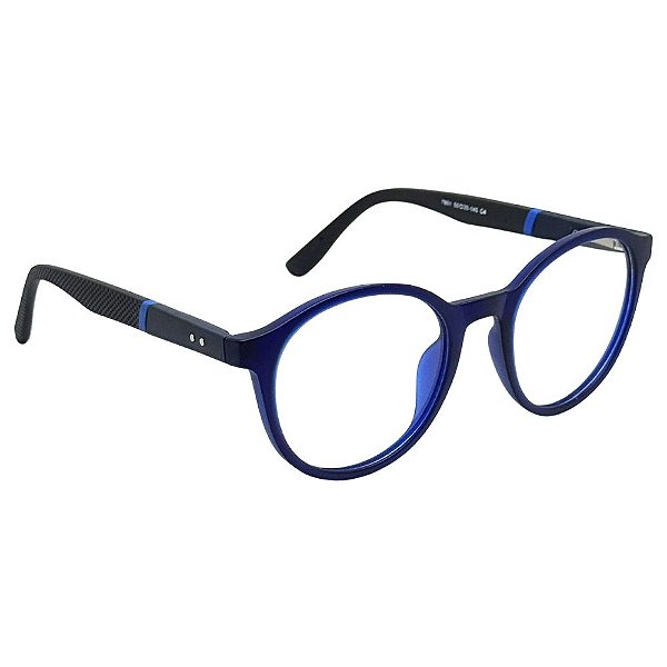 Óculos Redondo Dany - Preto C/ Azul