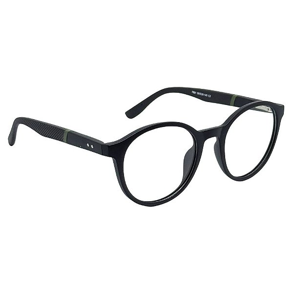 Óculos Redondo Dany - Preto C/ Verde