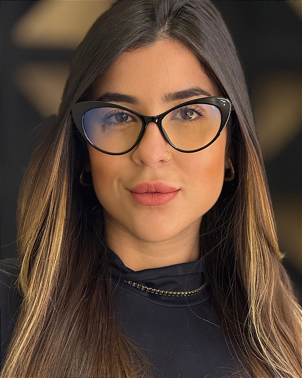 Óculos Gatinho Vitoria - Preto (Anti Blue)