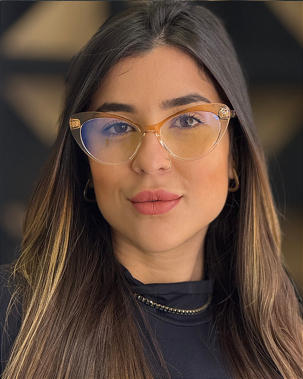 Óculos Gatinho Vitoria - Caramelo Degradê (Anti Blue)