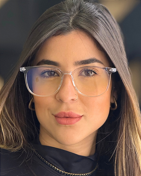 Óculos de Sol Quadrado Avina - Fumê Cristal (Anti Blue)