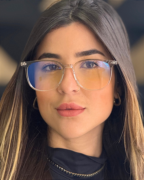 Óculos de Sol Quadrado Avina - Cinza Cristal (Anti Blue)