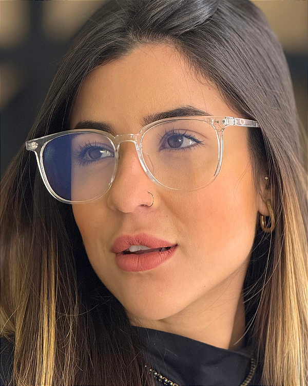 Óculos de Sol Quadrado Avina - Cristal (Anti Blue)