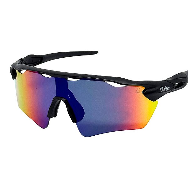 Óculos de Sol Esportivo Speed - Azul C/ Amarelo e Preto