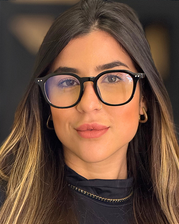 Óculos Quadrado Armação Day - Preto (Anti Blue)