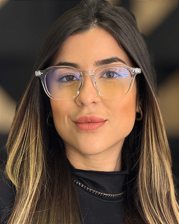 Óculos Quadrado Armação Day - Fumê Cristal (Anti Blue)