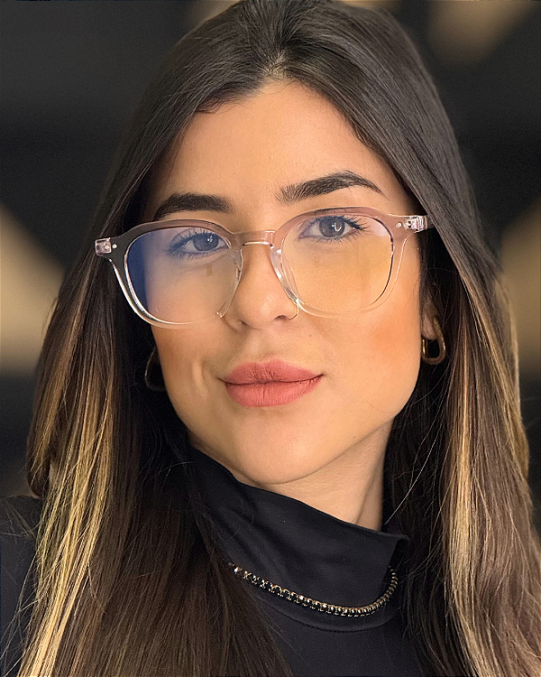 Óculos Quadrado Armação Day - Lilas Cristal (Anti Blue)