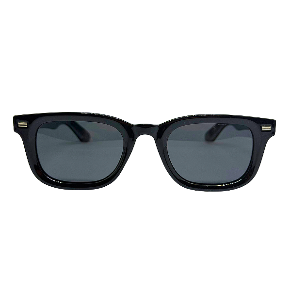 Óculos de Sol Retrô Frame - Preto Brilhante