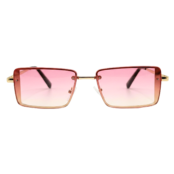 Óculos de Sol Retangular Bella - Rosa Degradê