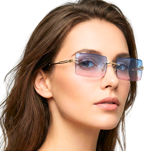 ÓCULOS DE SOL TEXAS - AZUL DEGRADÊ COM ROSA