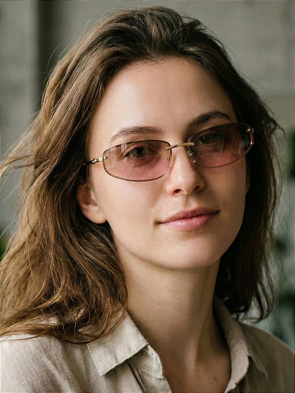 Óculos de Sol Diva - Marrom c/ Rosa Degrade