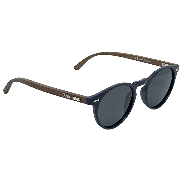 ÓCULOS DE SOL MALIBU WOOD POLARIZADO - AZUL MARINHO COM HASTE ESCURA