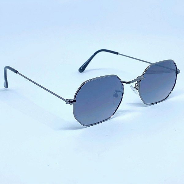 ÓCULOS DE SOL OCTAGONAL LONG BEACH  - PRETO DEGRADÊ COM GRAFITE