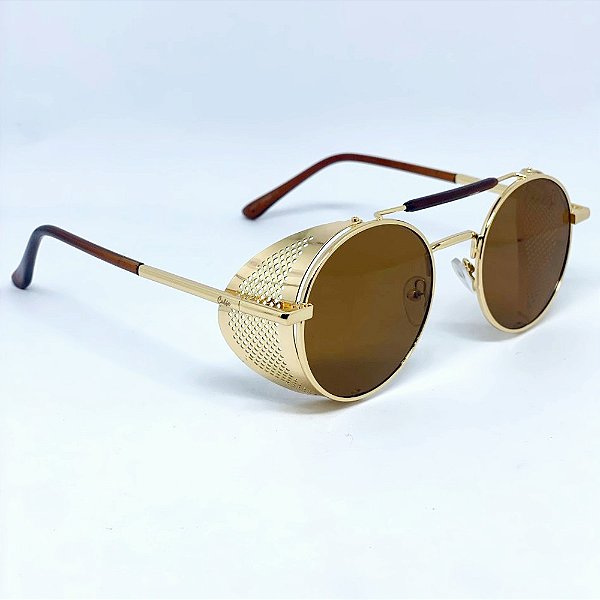 ÓCULOS DE SOL OAKLAND - MARROM COM DOURADO