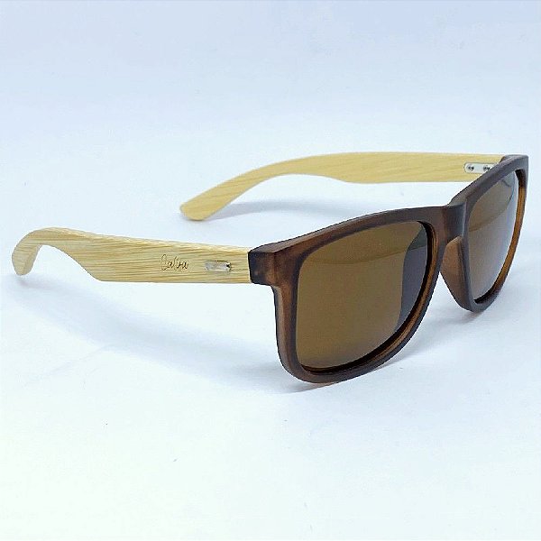 ÓCULOS DE SOL SAN BERNARDINO POLARIZADO - MARROM COM BAMBU CLARO