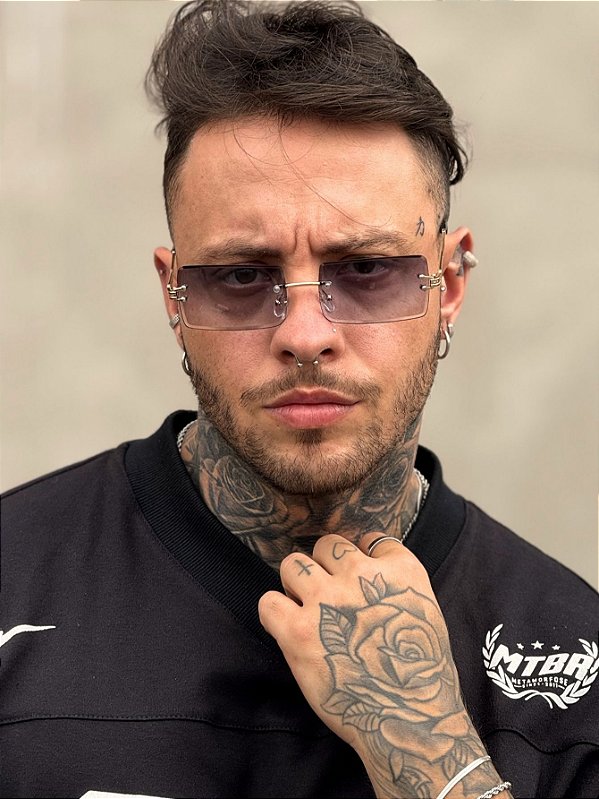 ÓCULOS DE SOL TEXAS - AZUL DEGRADÊ COM DOURADO