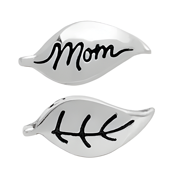 Charm - Folha Mom (mãe)Prata