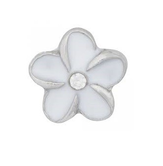 Charm - Flor Branca Ouro