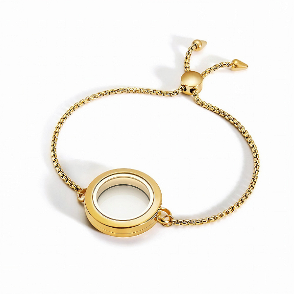 Pulseira Lisa Medalhão Gold