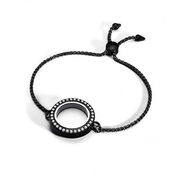 Pulseira C/ Pedras Medalhão Black