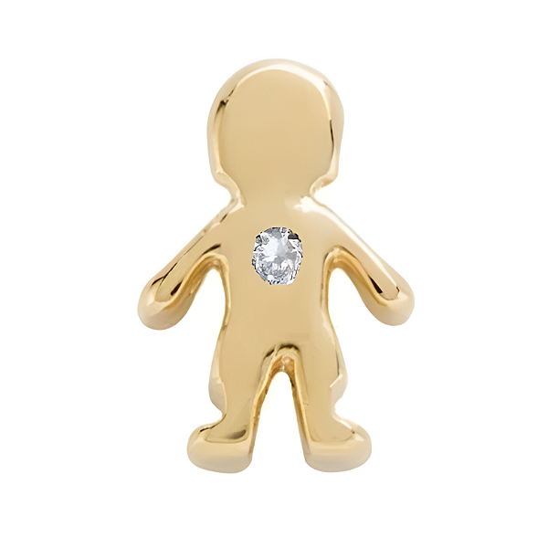 Charm - Menino com Cristal Dourado