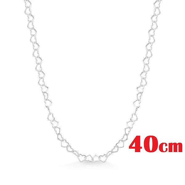 Corrente Coração Prata 925 40 cm