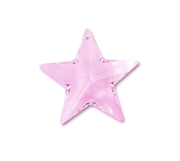 Charm - Estrela Cristal Rosa