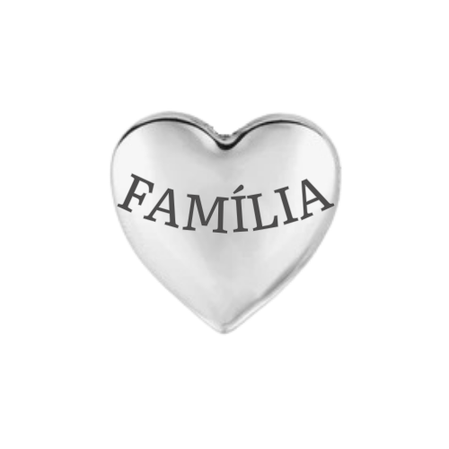 Charm - Coração Família PRATA