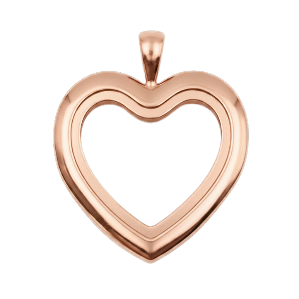 Medalhão Coração Rosê Liso