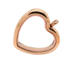 Medalhão Coração Rosê Liso