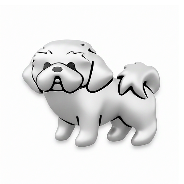 Charm - Shih Tzu/Lhasa Apso Pelo Curto Prata