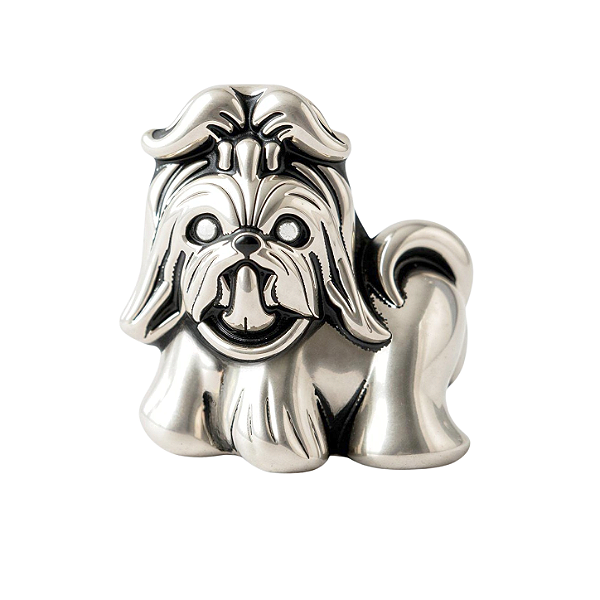 Charm - Shih Tzu/Lhasa Apso Pelo Longo Prata