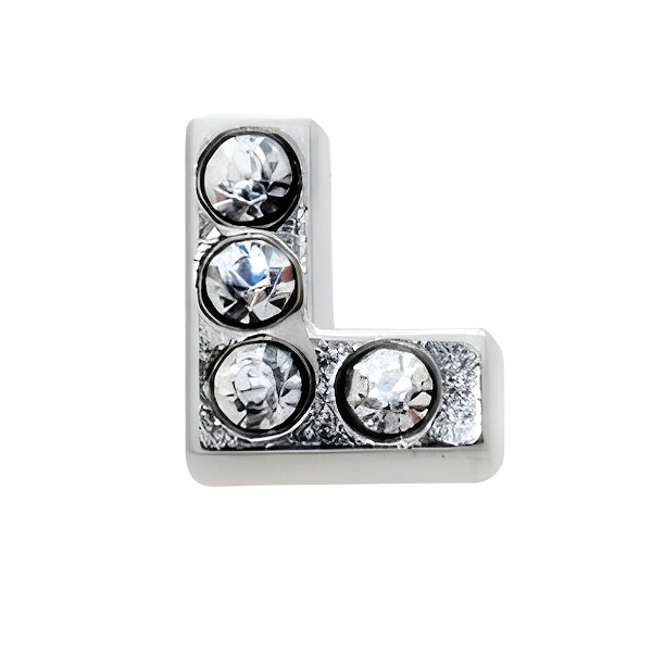 Charm - Letra L com Cristais