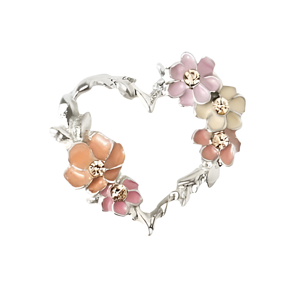 Charm - Coração Floral Especial (charm maxi)