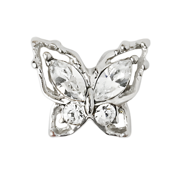 Charm - Borboleta prata com Cristais Especial