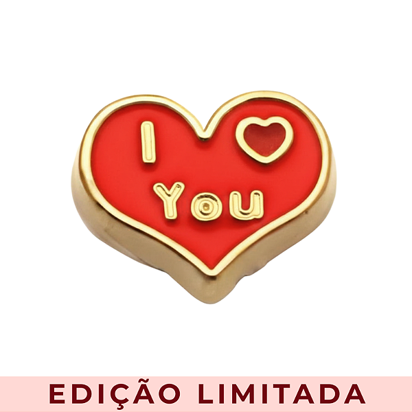 Charm - Coração "I Love You" vermelho