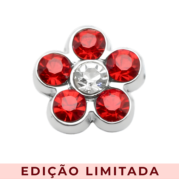 Charm - Flor Vermelha de Cristal