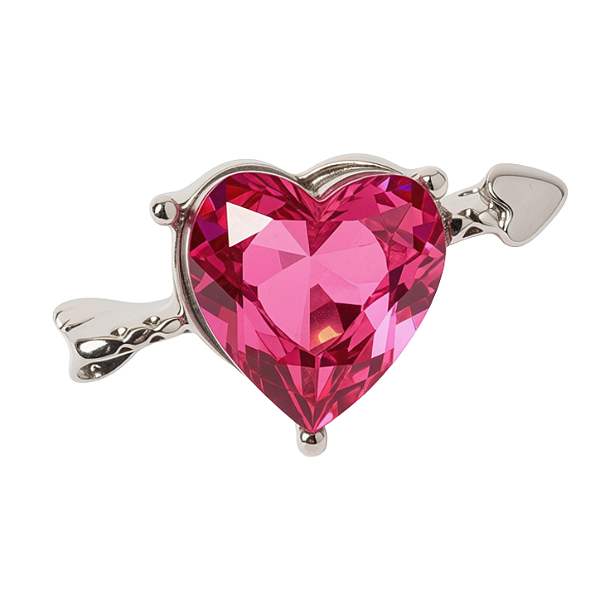 Charm - Coração Cravejado Rosa Especial