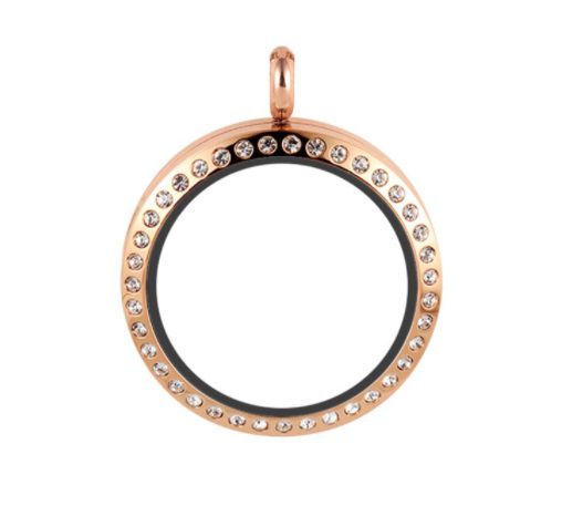 Medalhão Rosê c/Pedras - Grande