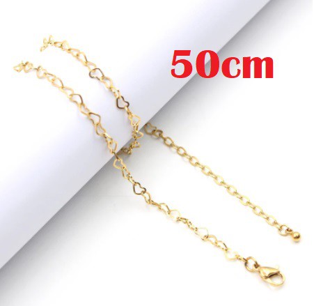 Corrente Coração Dourada 50 cm ♥