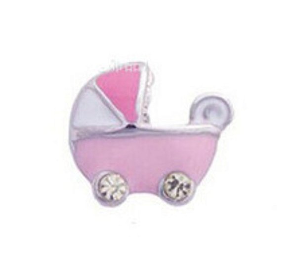 Charm - Carrinho De Bebê Rosa