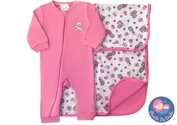 Conjunto Premium (Kit 2 peças): Macacão com Zíper + Mantinha